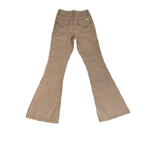 Ghana Wide Leg Flared Plaid Jeans Pants Bell Bottoms Size UK 6 US 2 High Waisted - Picture 2 of 13